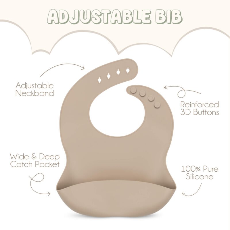 MAIN IMAGE BIB Silicone baby bib beige