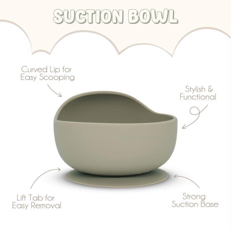 MAIN IMAGE BOWL SILICONE BABY GIFT BASKET- OLIVE SAGE