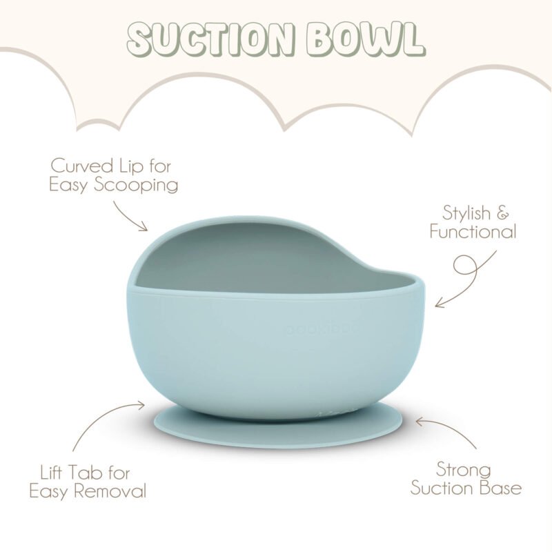 MAIN IMAGE BOWL SILICONE BABY GIFT BASKET- DUSTY BLUE