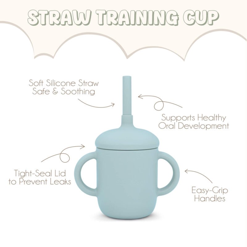 MAIN IMAGE CUP SILICONE BABY GIFT BASKET- DUSTY BLUE