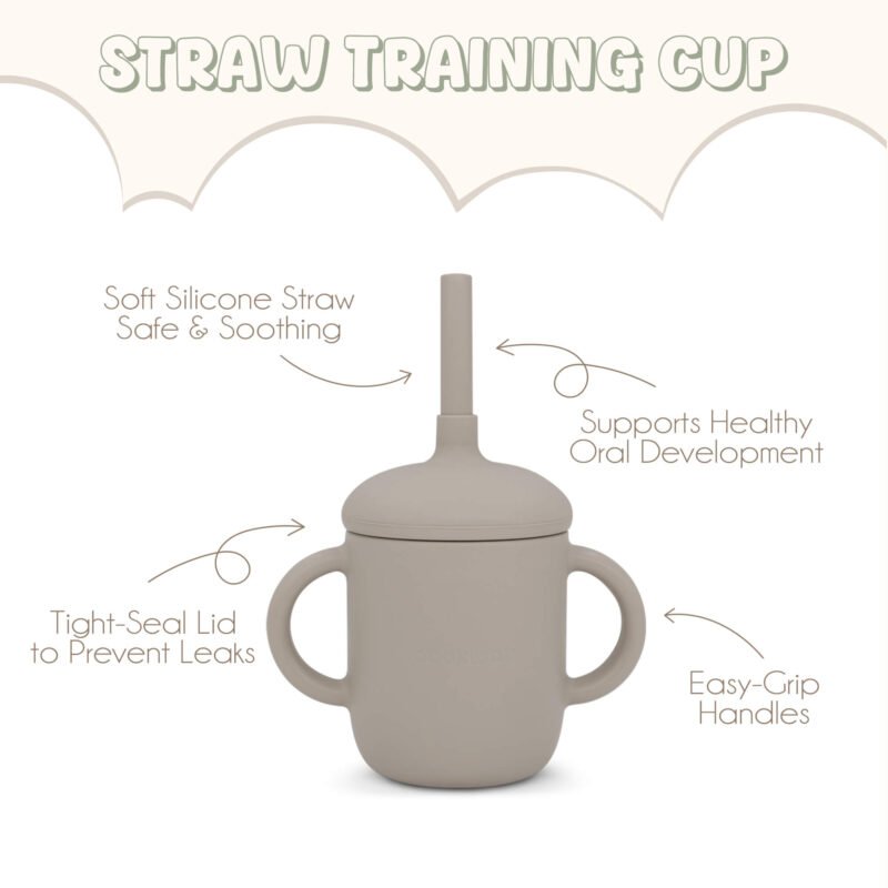 MAIN IMAGE CUP SILICONE BABY GIFT BASKET- PEBBLE GRAY