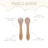 MAIN IMAGE FORK & SPOON Silicone baby fork and spoon beige