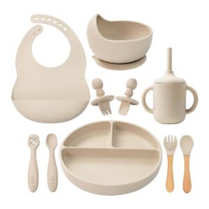 SILICONE BABY FEEDING SET - IVORY BEIGE