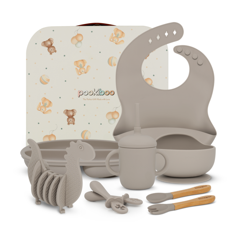 100% Premium Silicone Baby Gift Set Gray 100% Premium Silicone Baby Gift Set Gray